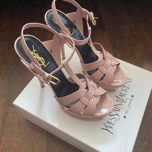 Pale pink YSL Tribute heels